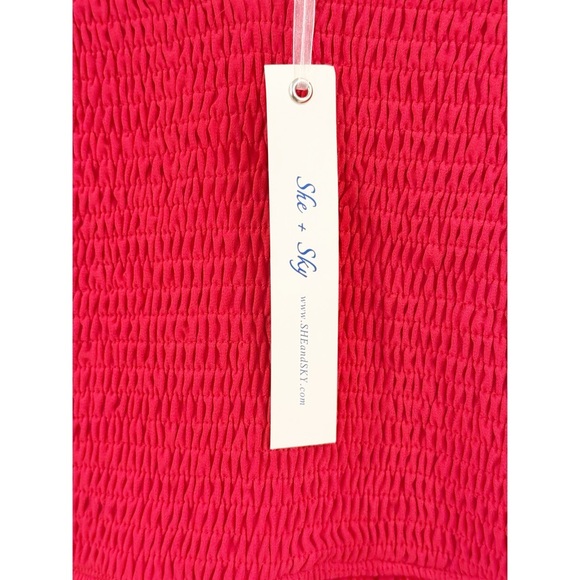 NWT SHE and SKY size S The Best Around Red Swiss Dot Blouse - Picture 4 of 9